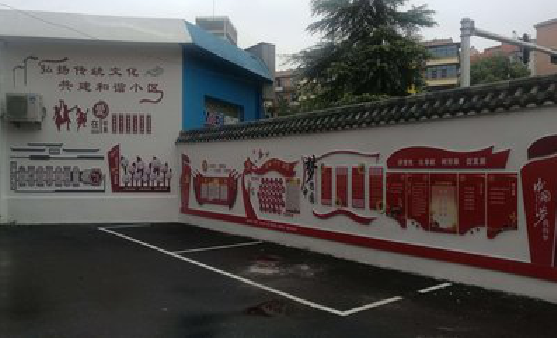 文成社区文化墙的创意设计。