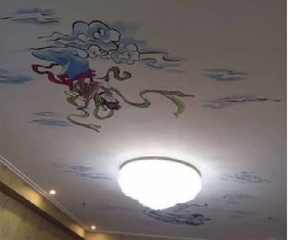 文成如何快速绘制天花板上的手绘墙？