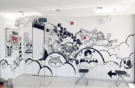 文成手绘墙并非传统涂鸦。